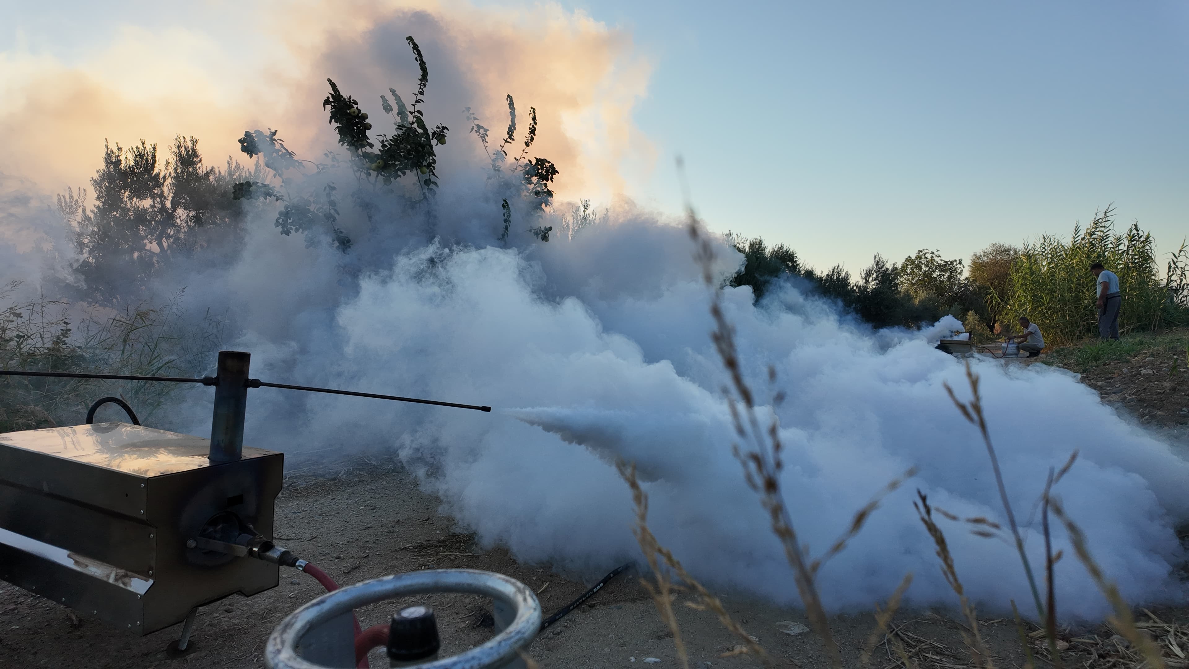 EcoFrostGuard machine operating in orchard